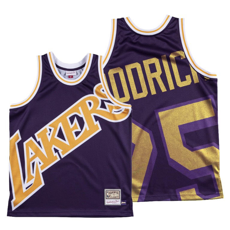 Men's Los Angeles Lakers Gail Goodrich #25 NBA HWC Big Face Purple Basketball Jersey QTA0783NQ